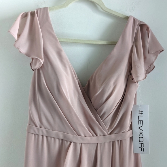 BILL Levkoff Blush Pink Chiffon Gown 10 - Picture 8 of 16